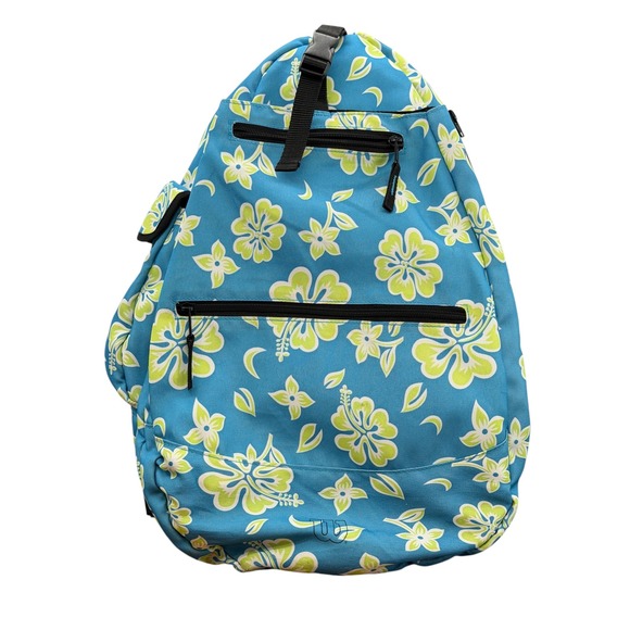 Wilson Handbags - Wilson Tennis Sling Backpack Women Blue Floral Sporty School Hibiscus Pickleball